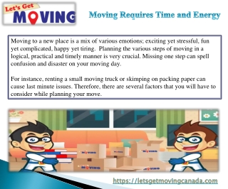 Moving Requires Time and Energy