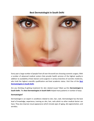 Best Dermatologist in South Delhi