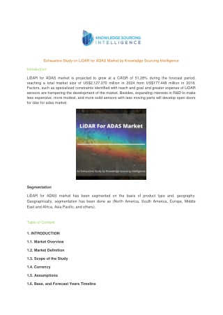 Exhaustive Study on LiDAR for ADAS Market