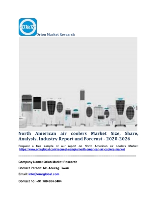 North American air coolers Market Size, Share, Analysis, Industry Report and Forecast - 2020-2026