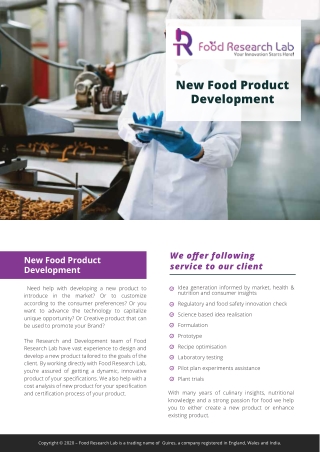 Food Product Development Services | FOODRESEARCHLAB