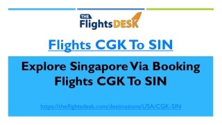 Flights CGK To SIN