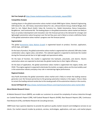 Automotive Valve Market Growth