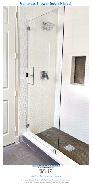 Frameless Shower Doors Hialeah