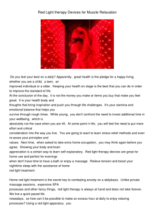 RedLighttherapyDevicesforMuscleRelaxation