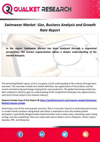 Swimwear Market Size, Growth, Future Scope, and Forecast Report to 2027