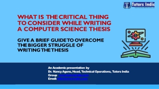 What is the critical thing to consider while writing a computer science thesis?