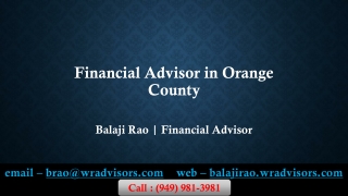 Financial Advisor in Orange County