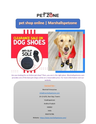 pet shop online | Marshallspetzone