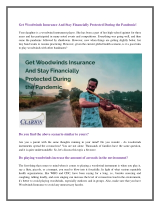 Get Woodwinds Insurance And Stay Financially Protected During the Pandemic!