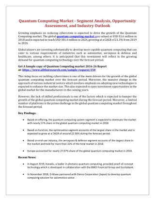 Quantum Computing Market - Segment Analysis, Opportunity Assessment, and Industry Outlook