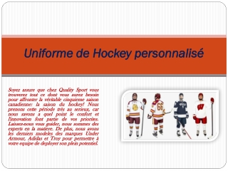 Uniforme de Hockey personnalisé