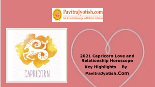 2021 Capricorn Love and Relationship Horoscope
