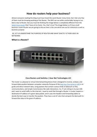 How do routers help your business?