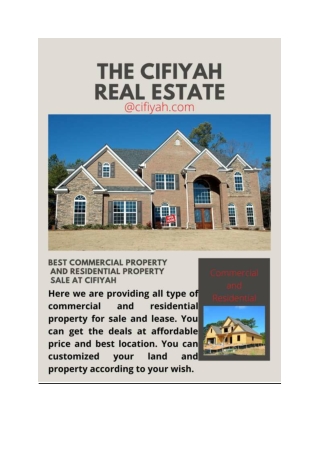 Best Commercial Property and Residential Property sale at Cifiyah