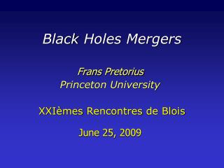 Black Holes Mergers