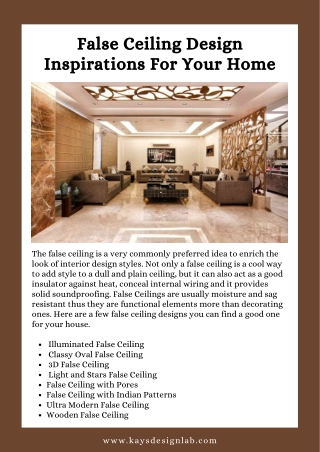 False ceiling design inspirations for your home