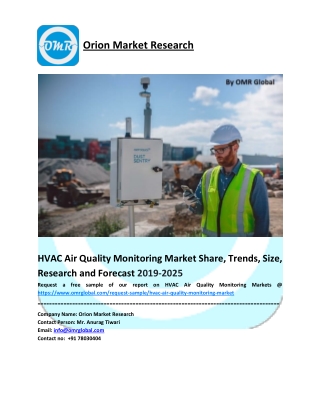 HVAC Air Quality Monitoring Markets Size, Share, Analysis, Industry Report and Forecast to 2025
