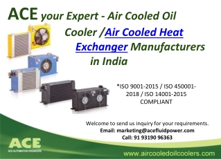 ACE your Expert - Air Cooled Oil Cooler /Air Cooled Heat Exchanger Manufacturers in India