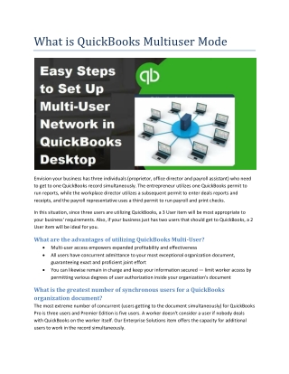 What is QuickBooks Multiuser Mode