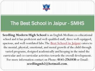 The Best School in Jaipur - SMHS