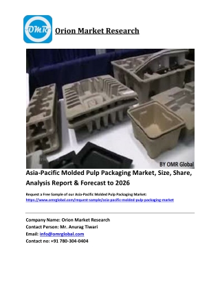 Asia-Pacific Molded Pulp Packaging Market Trends, Size, Competitive Analysis and Forecast 2020-2026