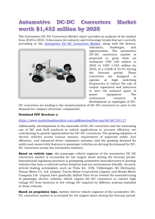 Automotive DC-DC Converters Market worth $1,432 million by 2025