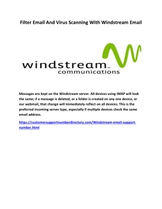 Filter Email And Virus Scanning With Windstream Email