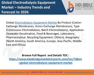 electrodialysis equipment market