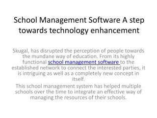 School Management Software A step towards technology enhancement