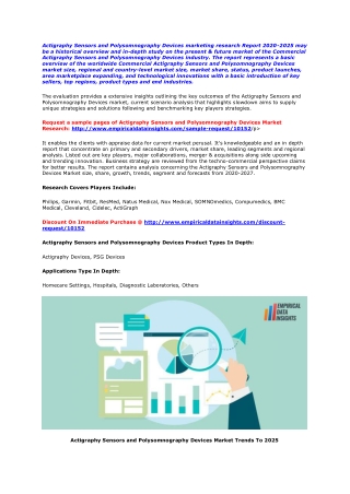 Actigraphy Sensors and Polysomnography Devices Market Growth, Opportunities and Application to (2020-2025)