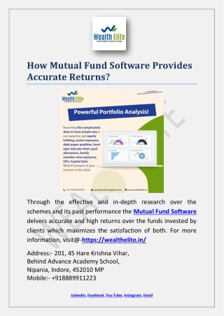 How Mutual Fund Software Provides Accurate Returns?