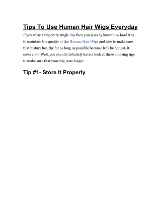 How To Wash Human Hair Lace Front Wigs?
