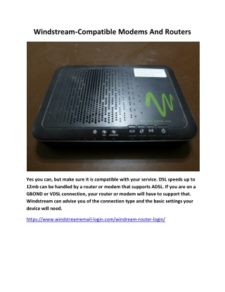 Windstream-Compatible Modems And Routers