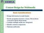 Content Design for Multimedia