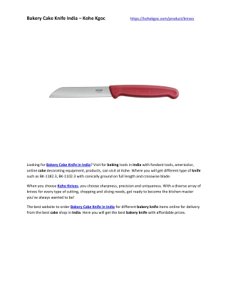 Bakery Cake Knife India – Kohe Kgoc