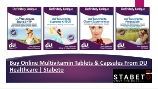 Buy Online Multivitamin Tablets & Capsules From DU Healthcare | Stabeto