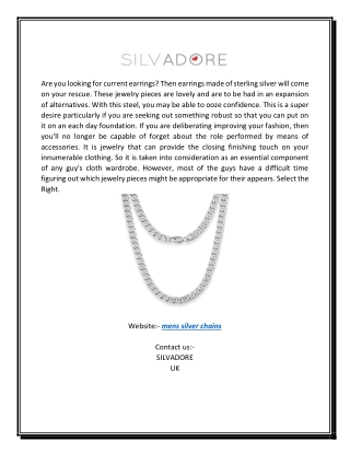 Mens Silver Curb Chain | SILVADORE
