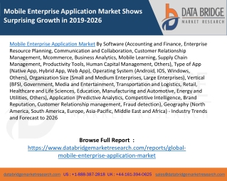 Mobile Enterprise Application Market Shows Surprising Growth in 2019-2026