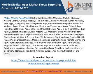 Mobile Medical Apps Market Shows Surprising Growth in 2019-2026