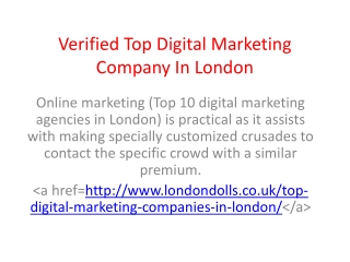 Verified Top Digital Marketing Company In London