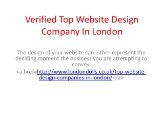 Verified Top Website Design Company In London