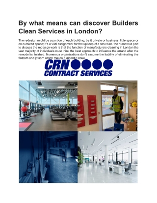 Builders Clean Services In Essex | Crncontractservices.co.uk