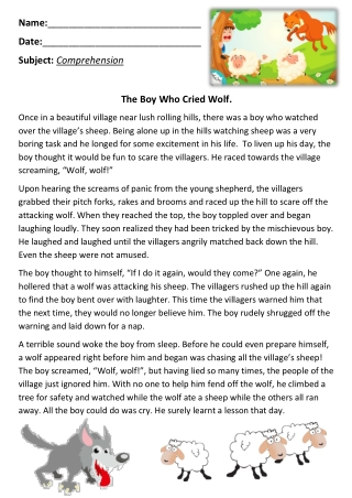 The Boy Who Cried Wolf pdf file
