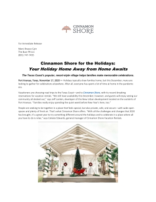 Cinnamon Shore for the Holidays: Your Holiday Home Away from Home Awaits