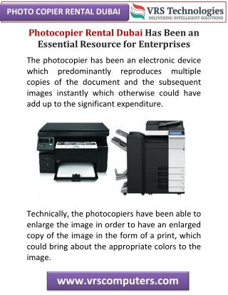 Photocopier Rental Dubai Essential Resource for Enterprises