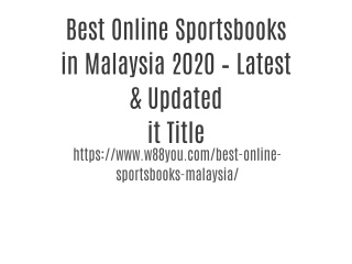 Best Online Sportsbooks in Malaysia 2020 – Latest & Updated