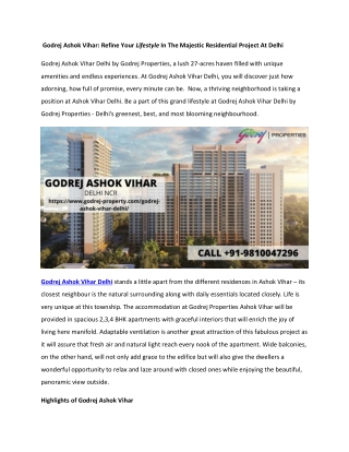 Godrej Ashok Vihar - New Residential Township In Delhi