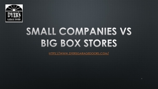 Small Companies Vs Big Box Stores