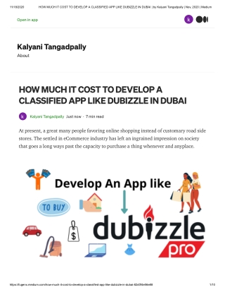 How much it cost to develop a classified app like dubizzle in dubai   by kalyani tangadpally   nov, 2020 _ medium